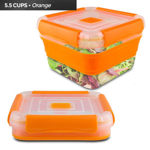 Cool Gear Expandable Air Tight Food Storage Lunch Box 5.5 CUP BPA-free Orange