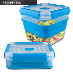 Cool Gear Expandable Air Tight Food Storage Lunch Box 7.5 CUP BPA-free Blue