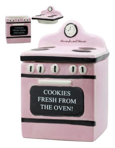 Ceramic Vintage Pink Oven Cookie Jar With Seal Tight Lid Old Fashioned Retro