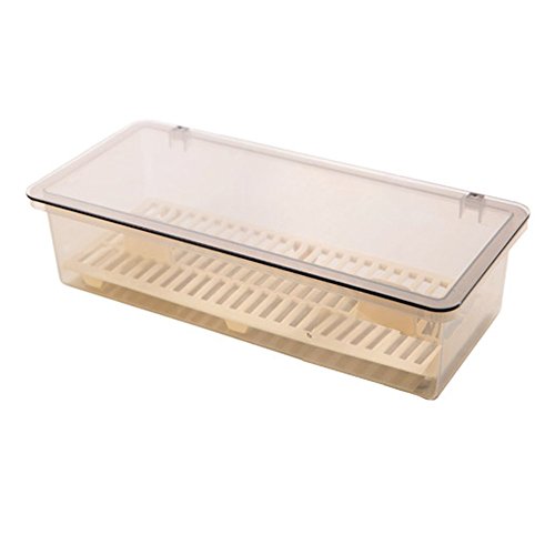 GardenHelper Plastic Cutlery Tray and Utensil Storage Container with Cover and Drainer for Utensils, Silverware, Flatware (Grey)