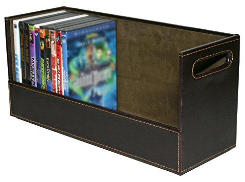 Stock Your Home Stackable DVD Storage Organizer & Movie Media Home Storage Box for DVD/BluRay/Video Game Shelf Storage & Organization - Holds 28 DVDs- Chocolate