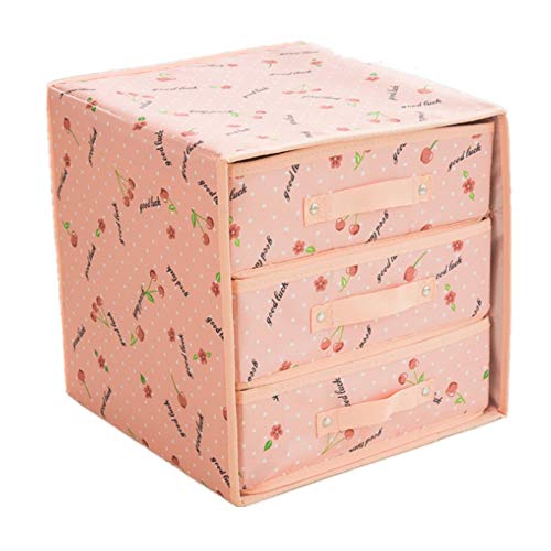 Foldable Cloth Storage Box Wardrobe Dressing Table Drawer Divider Storage Bag Basket Underwear Bra Storage Box (Pattern : Wave Point)