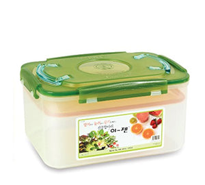 E-Jen Premium Kimchi, Sauerkraut Container Probiotic Fermentation with Inner Vacuum Lid (Earthenware Green, 2.9 gal/ 11L)