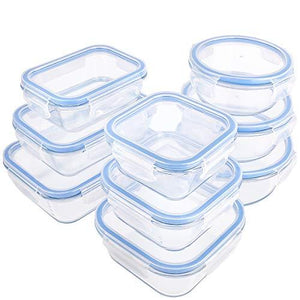 18 Pieces Glass Food Storage Containers With Lids,Glass Meal Prep Containers,Airtight Leakproof Lids Bpa Free,Safe For Dishwasher