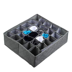 30 Cells Bamboo Ties Socks Drawer Closet Organizer Storage Box Household Organization Organizers