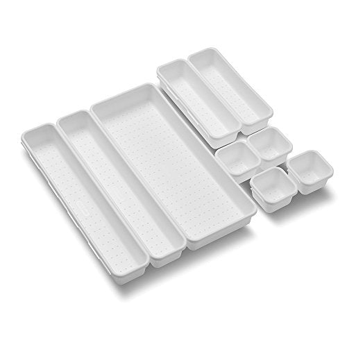 madesmart Value 9-Piece Interlocking Bin Pack - White | VALUE COLLECTION | Customizable Multi-Purpose Storage | Durable | Easy to Clean | BPA-Free