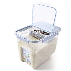 10Kg Rice Container, Wolfbush Fresh Grain Dry Food Sealed Storage Bin Plastic For Cereals Beans, With Measuring Cup