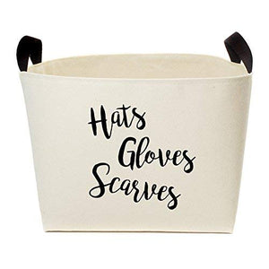 A Southern Bucket Hats Gloves Scarves Canvas Storage Basket, Winter Accessories Organizer
