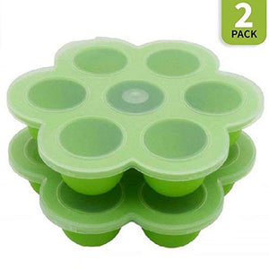 2 Pack Silicone Egg Bites Molds for Instant Pot Accessories Inserts-Fits Instant Pot 5, 6, 8 qt Pressure Cooker Reusable Storage Container Freezer Trays with Clip-On Lid for Homemade Baby Food