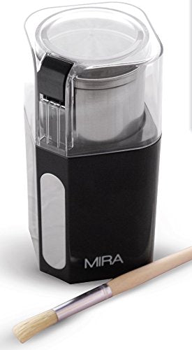 MIRA Electric Spice and Coffee Grinder - Stainless Steel Blades, Removable Cup, Cleaning Brush