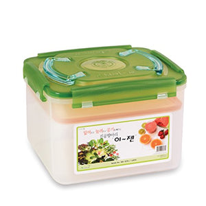 E-Jen Premium Kimchi, Sauerkraut Container Probiotic Fermentation with Inner Vacuum Lid (Earthenware Green, 1.9 gal/ 7.4L)