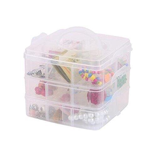 15/24/36/48 Grid Clear Adjustable Jewelry Bead Organizer Box Storage Container Case (36 Grids)