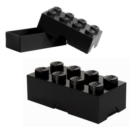 Black Lego Piece Storage Container/Lunch Box