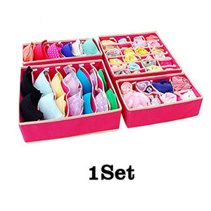 4Pc Underwear Bra Organizer Storage Box Drawer Closet Organizers Boxes Underwear Scarfs Socks Bra