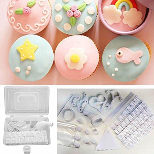 100Pcs Cookie Muffin Cake Cupcake Icing Decoratting Kit, Instruction And Decorating Idea Book