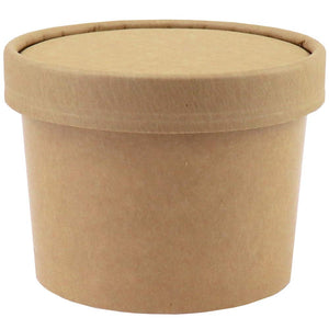 12 oz Freezer Containers And Lids - Kraft Paper To Go Cups - Durable Heavy Duty Ice Cream Containers! Non-vented Lids Prevent Freezer Burn! Fast Shipping - Frozen Dessert Supplies - 50 Count