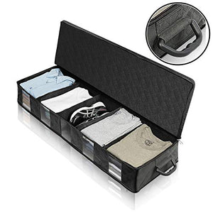 Addie Rose Home Under Bed Storage Bag. Double Layers of Fabric. 5 Flexible Sections. Clear Windows .Clothing and Shoe Storage. Closet Organizer, Underbed Storage, Closet, Dorm, Shoe Organizer