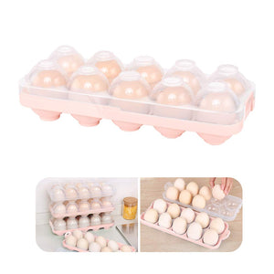 Egg Holder Kitchen Egg Tray, Clear Egg Storage Container Kitchen with Lid for Refrigerator Portable Egg Case Storage Bin for Fridge Camping, 10/20 Eggs Box Carrier (Blue)