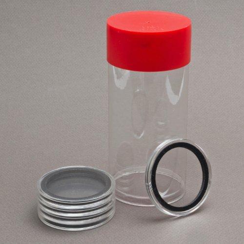 1 Airtite Coin Holder Storage Container & 5 Black Ring 33Mm Air-Tite Coin Holder Capsules For 1Oz Platinum Platypus