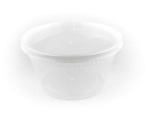 [240 COUNT] Reusable Food Storage Containers with Lids - 12 oz Plastic Takeout Deli Counter Combo Pack Microwaveable Freezer Safe BPA Free Home Delicatessen Restaurant Packaging or Pantry Organization