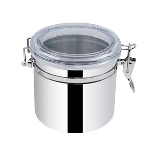 Canister Stainless Steel Airtight Sealed Storage Tank with Clear Acrylic Lid Locking Clamp for Coffee Flour Sugar Fruit Food Container Clip Top Jars Transparent Cover and Metal Box Bowl (XXXL)