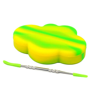 YHSWE 85ml 1Pcs Large Cloud Shape Nonstick Storage dab Silicone Concentrate Container for Oil(Green/Yellow)