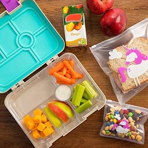 Adorable Bento Lunch Box Set for Kids - Bento-Style Boxes with Food Storage Containers - Purple, Unicorn Design - Great For Meal Prep and Portion Control - Divider Trays for Storing Snacks