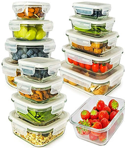 13-Pack Glass Containers with Lids