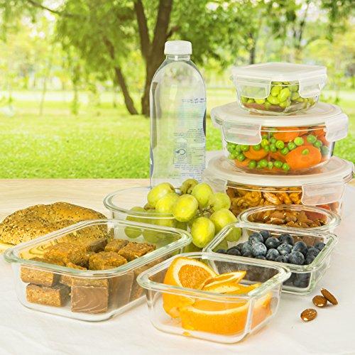 13 Piece: Airtight Glass Meal Prep Food Storage Containers