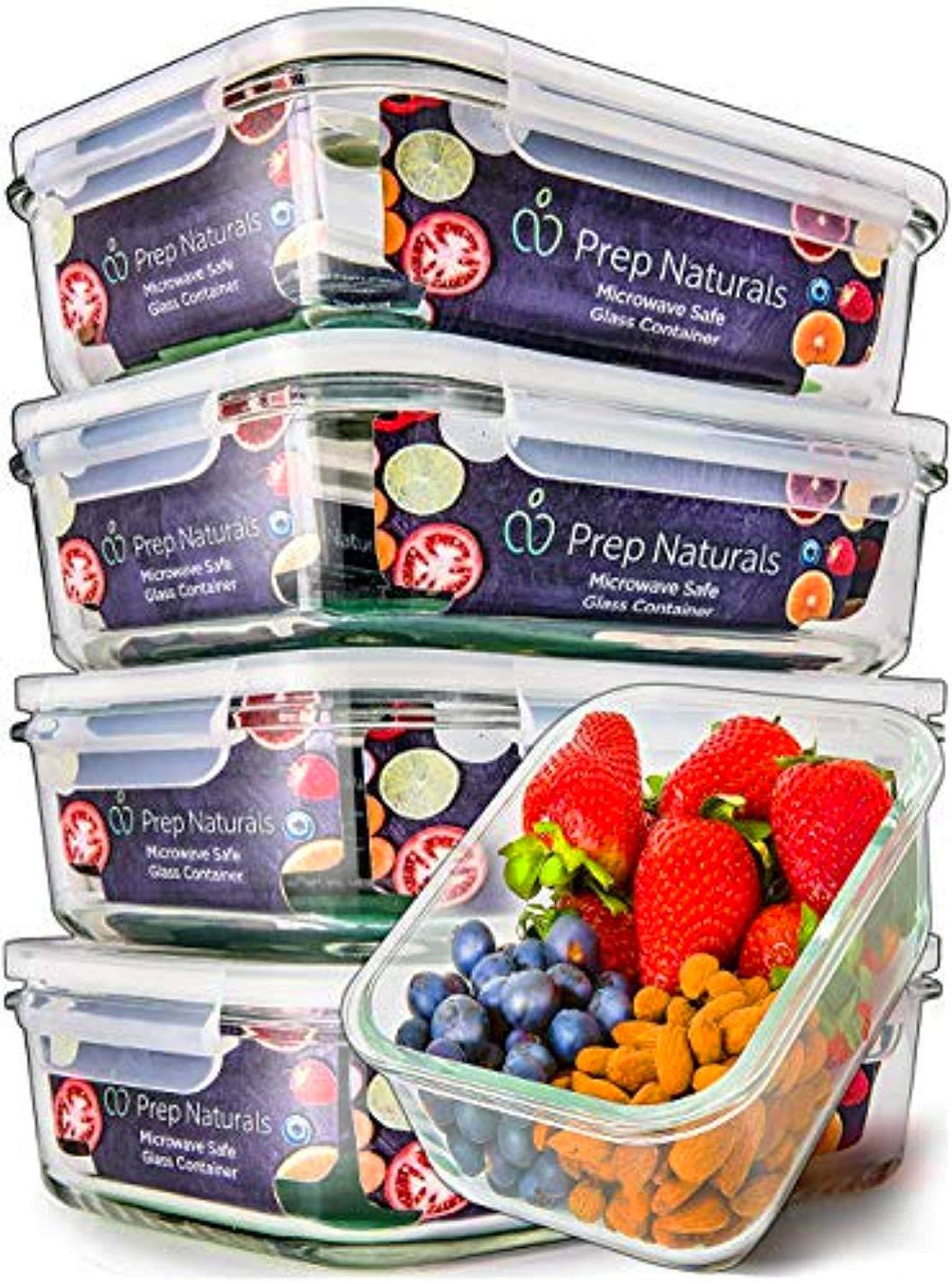 5-Pack 30oz Glass Meal Prep Containers