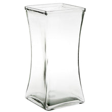 Flower Rose Bunch Glass Gathering Vase Decorative Centerpiece for Home or Wedding (Fits Dozen Roses) - Square - 8.75" Tall, 4.5" Opening, Purple