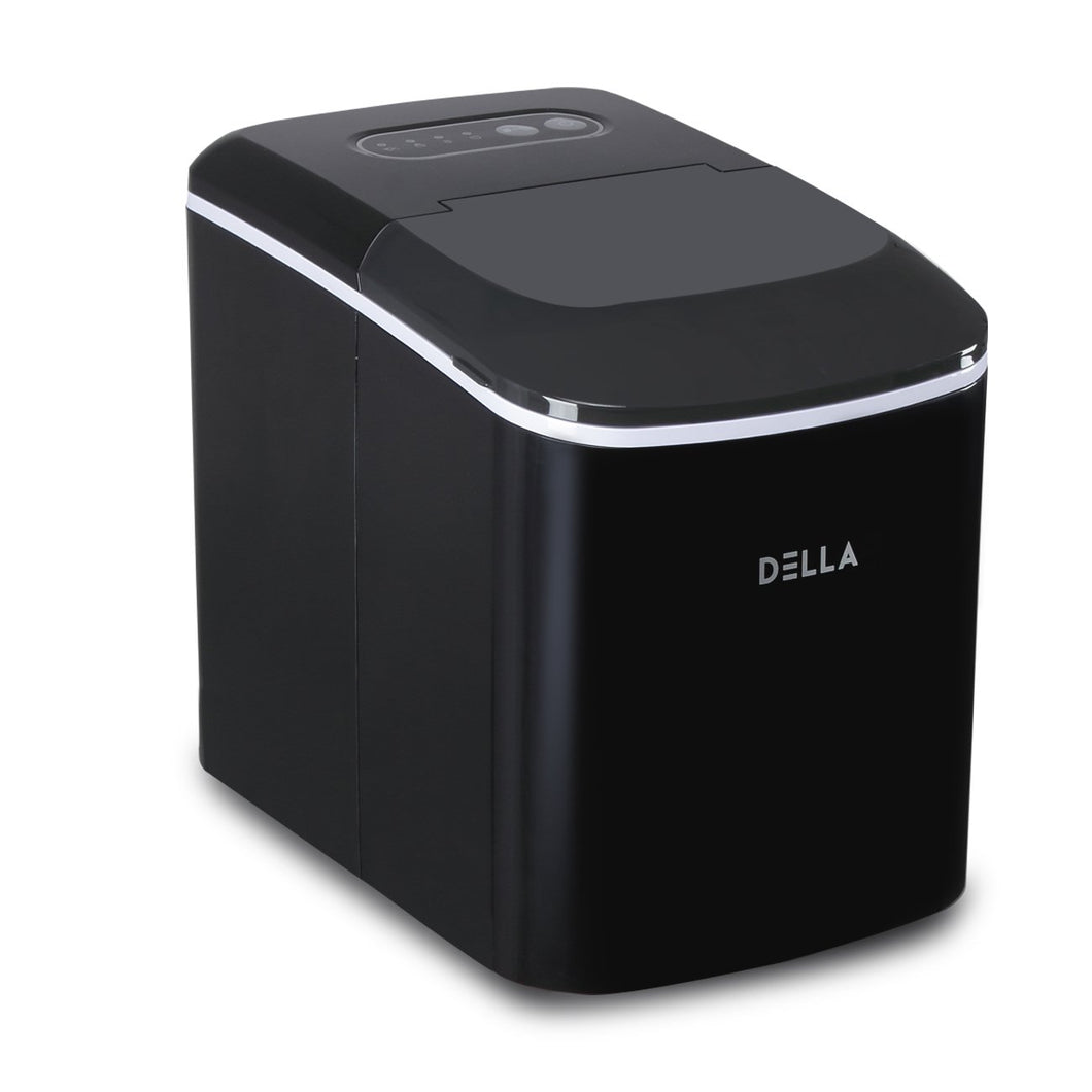Della Countertop Portable Ice Maker Ice Cube Ready in 7 Mins - 26lbs/24 hrs Water Bottles Mixed Drinks with Ice Scoop and 2LB Basket - Black