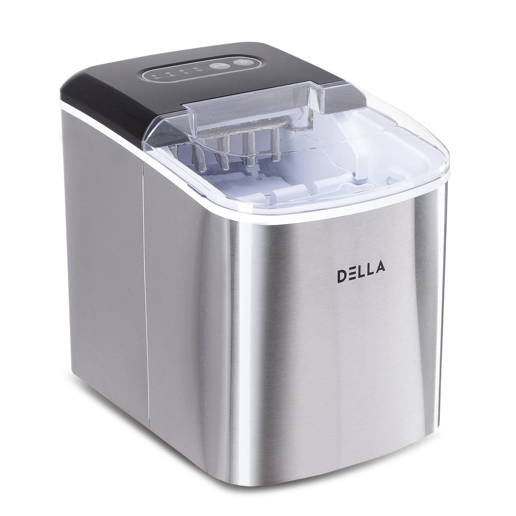 DELLA Ice Maker Machine Automatic Portable Icemaker Producing - 26lbs per Day w/ 2 Selectable Cube Size, Stainless Steel