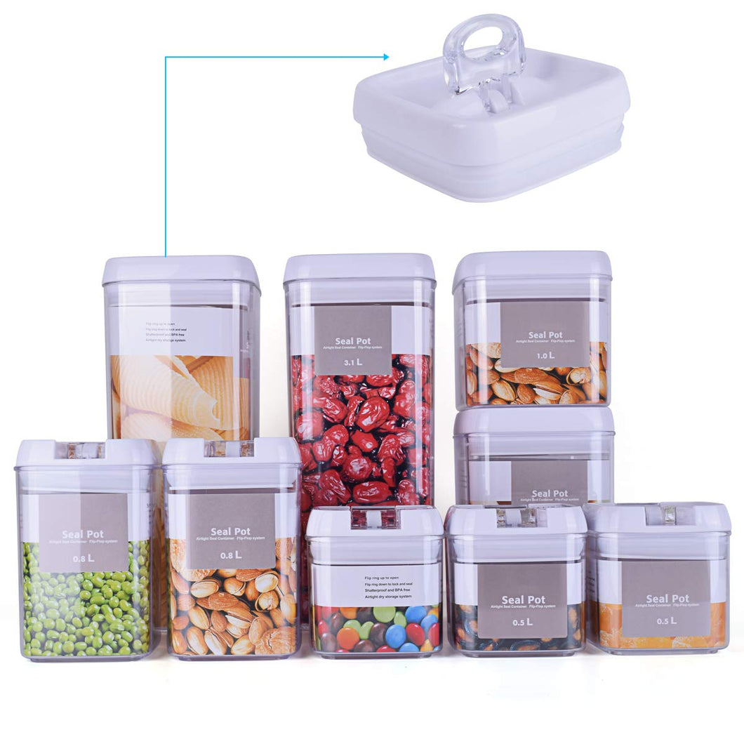 10-Piece Airtight Food Storage Container Set, Pantry Organization and Storage Made Easy! - Keeps Food Fresh, Dry and Organized - Big Sizes Included! - Durable, BPA Free Containers