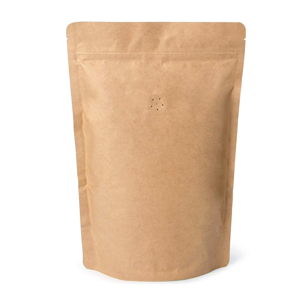 250g 16oz 1lb Kraft Paper Stand up Zipper Pouches Coffee Bags Coffee Pouches with Valve (Pack of 500)
