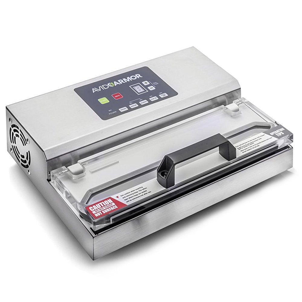 Avid Armor Vacuum Sealer Machine - A100 Stainless Construction, Clear Lid, Commercial Double Piston Pump Heavy Duty 12