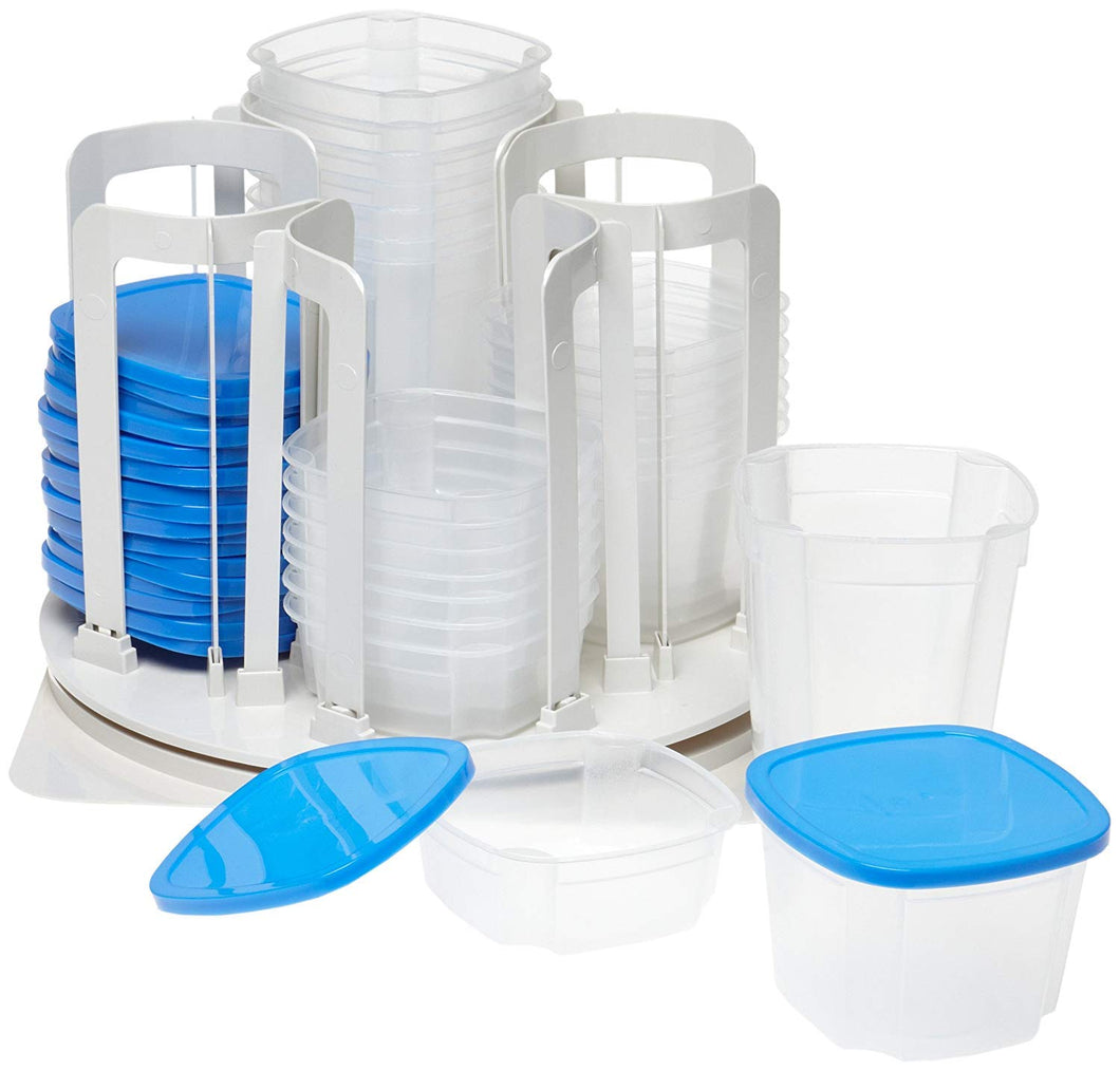 Smart Spin F Food Storage & Organization System-Microwave & Dishwasher Safe-BPA Free, 1, Blue