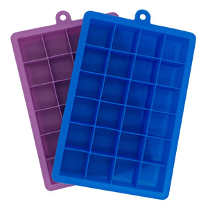 Docik Silicone Ice Cube Trays, 24 Cubes Per Ice Tray, Flexible 24 Cavity Mold for Ice, Candy, Chocolate and More, Pack of 2