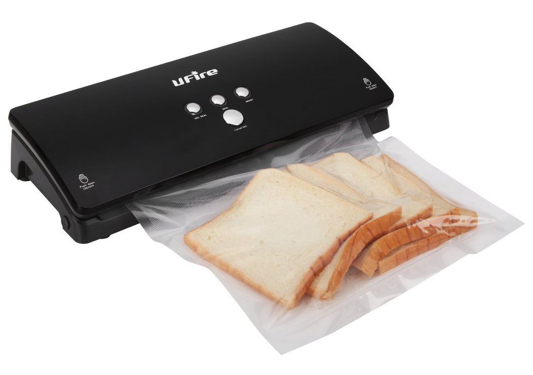 UFire Vacuum Sealer Machine, Multi-functional Automatic Vacuum Sealing System Packing Machine for Dry & Moist Foods Preservation with Starter Kit -Black