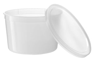 Basix Freezable Clear Food Storage Deli Containers with Lids 64-Ounce, Freezer Container Round, Perfect for Food Prep, Soup Storage or Ice Cream Storage, Pack of 10