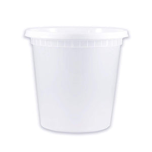 EDI Plastic Food Storage Plastic Containers with Lids Set, Pack of 50 Deli Containers (50, 24 oz)