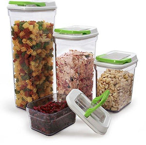 Carteret Collections Stackable, Airtight Locking Lid Food Storage Container Set, 4 Piece