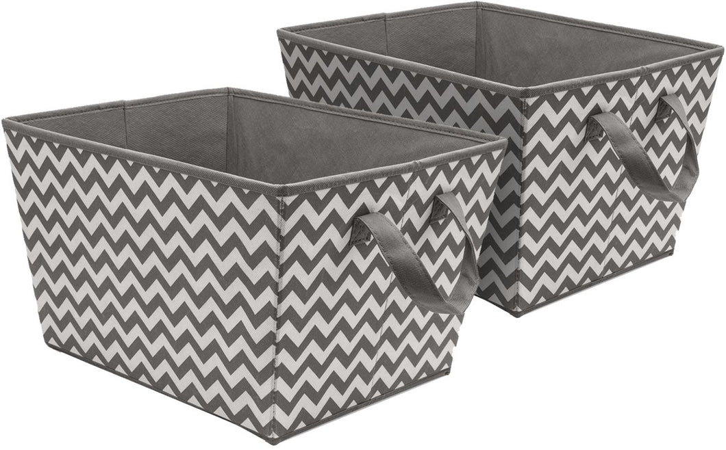 Sorbus Storage Basket Bins, Tapered Chevron Fabric Baskets for Household Essentials, Foldable & Portable for Nursery, Closet, Car, and more