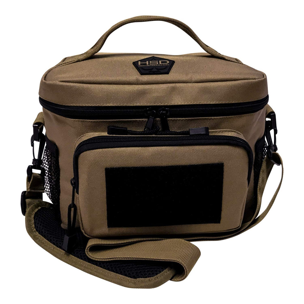 HSD Tactical Lunch Bag - Insulated Cooler, Lunch Box with MOLLE/PALS Webbing, Adjustable Padded Shoulder Strap, for Adults and Kids (Coyote Brown)