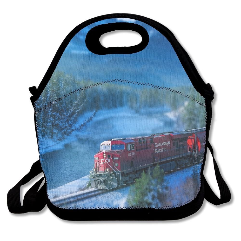 Steam Train And Railway Forest Punk Lunch Bag Reusable Lunch Box Handbag For Womens Mens Kids