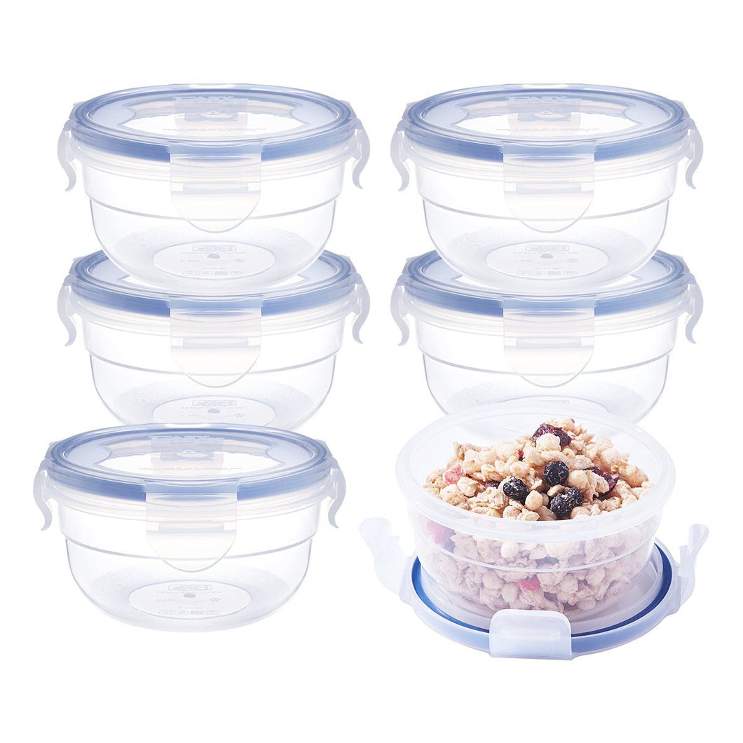LEXINGWARE 10.1oz Food Storage Containers Bowls (6Pack), Airtight Snap Locking Lids, BPA-Free Plastic Meal Prep Containers, Microwave Freezer Safe Lunch Boxes
