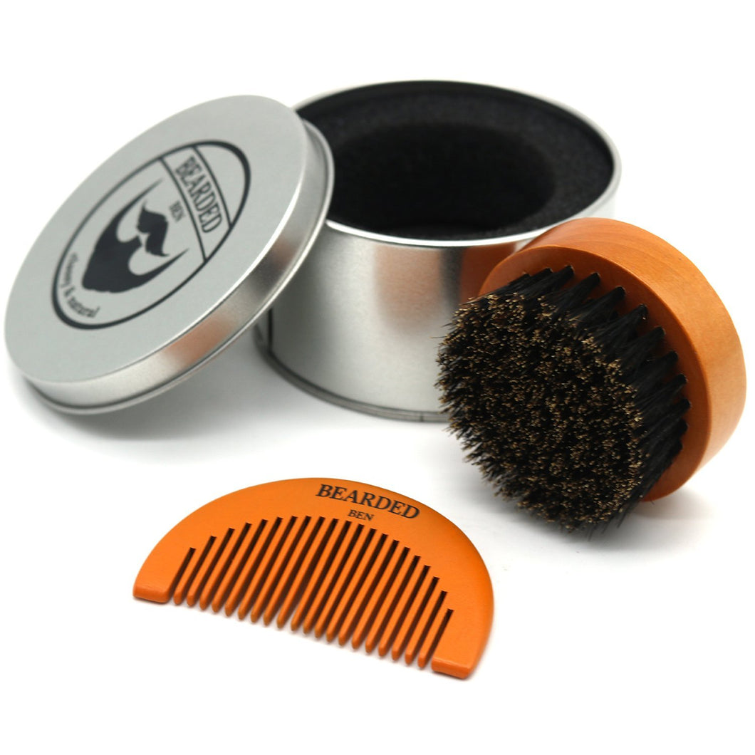 BEARDED BEN Beard Brush with 100% Natural Boar bristles, Perfectly Grooms...