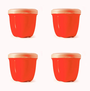 Preserve Mini Food Storage Accessory, Set of 4, 8 oz, Poppy Red