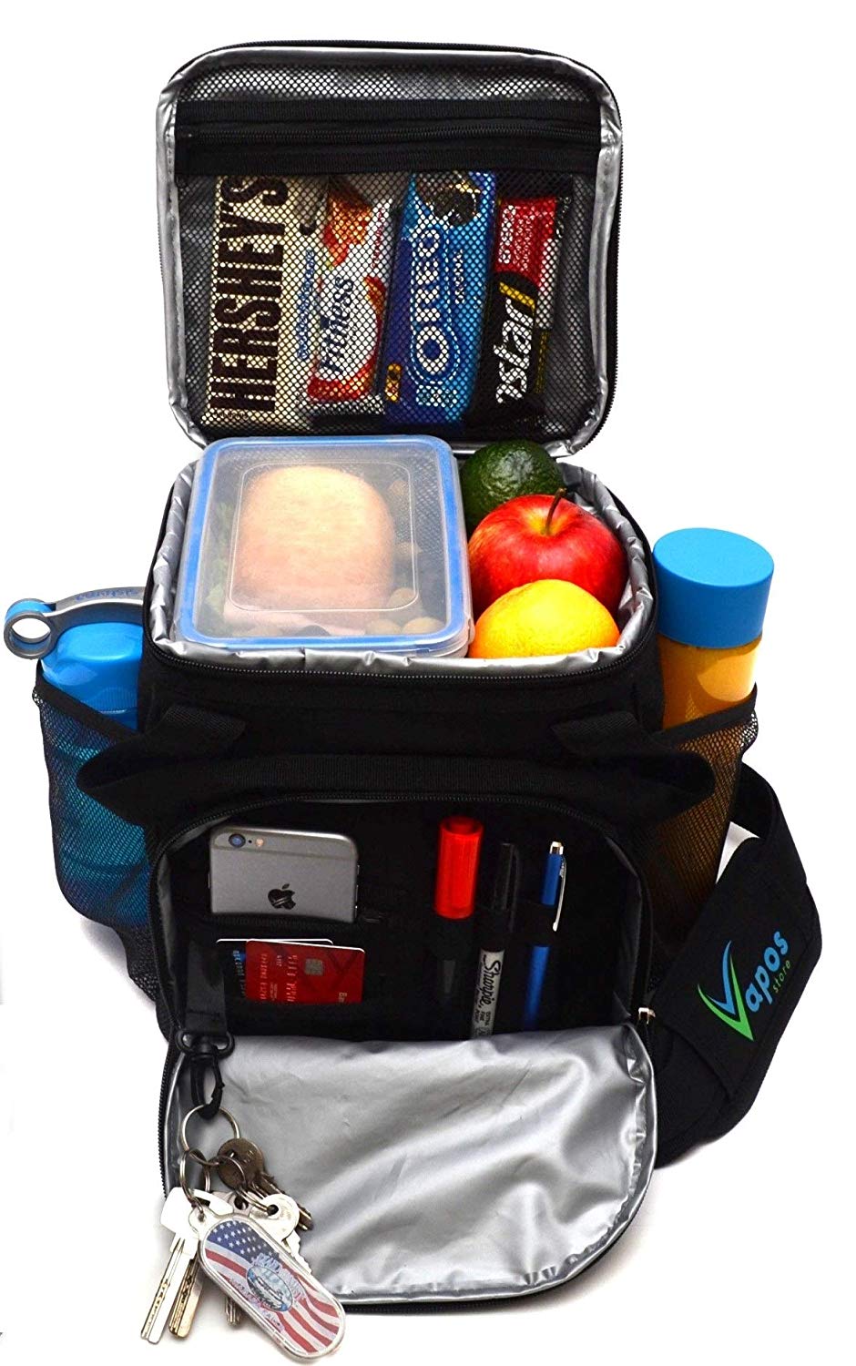 Large Insulated Lunch Bag for Men and Women with Room for More Meals and Snacks. Keeps Food Hot/Cold for 8h. Functional Lunch Box for Adults with More Pockets. Perfect for Your Work Lunches and More