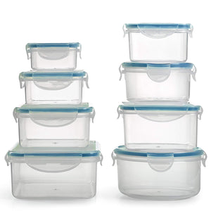 BPA Free Plastic Food Container Set with Locking Lids - Safe for Dishwasher and Freezer - Snap On Lids Keep Food Fresh with Airtight Seal - Home & Kitchen (16 Piece)